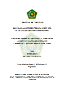 PEMBUATAN SARANA INFORMASI UPDATE PEMROSESAN LAYANAN KEPEGAWAIAN BAGI PEGAWAI DI INSPEKTORAT JENDERAL KEMENTERIAN AGAMA