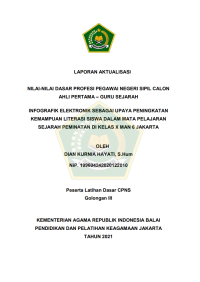 INFOGRAFIK ELEKTRONIK SEBAGAI UPAYA PENINGKATAN KEMAMPUAN LITERASI SISWA DALAM MATA PELAJARAN SEJARAH PEMINATAN DI KELAS X MAN 6 JAKARTA