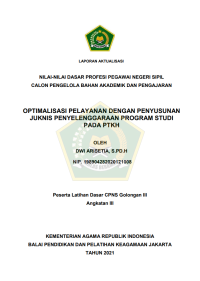 OPTIMALISASI PELAYANAN DENGAN PENYUSUNAN JUKNIS PENYELENGGARAAN PROGRAM STUDI PADA PTKH