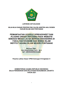 PEMANFAATAN GOOGLE SPREADSHEET DAN PLUGINS ORDER TRACKING PADA WEBSITE SEBAGAI MEDIA LACAK BERKAS MAHASISWA DI FAKULTAS EKONOMI DAN BISNIS ISLAM INSTITUT AGAMA ISLAM NEGERI PONTIANAK