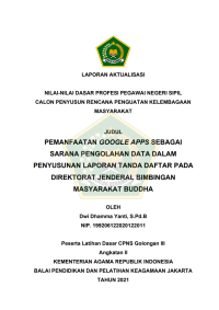 Image of PEMANFAATAN GOOGLE APPS SEBAGAI SARANA PENGOLAHAN DATA DALAM PENYUSUNAN LAPORAN TANDA DAFTAR PADA DIREKTORAT JENDERAL BIMBINGAN MASYARAKAT BUDDHA