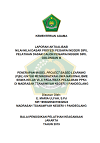 Image of PENERAPAN MODEL PROJECT BASED LEARNING (PjBL) UNTUK MENINGKATKAN JIWA NASIONALISME SISWA KELAS VII-C PADA MATA PELAJARAN PPKn DI MADRASAH TSANAWIYAH NEGERI 1 PANDEGLANG
