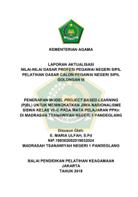 PENERAPAN MODEL PROJECT BASED LEARNING (PjBL) UNTUK MENINGKATKAN JIWA NASIONALISME SISWA KELAS VII-C PADA MATA PELAJARAN PPKn DI MADRASAH TSANAWIYAH NEGERI 1 PANDEGLANG