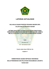 OPTIMALISASI PENYUSUNAN RANCANGAN PERATURAN PERUNDANG-UNDANGAN DAN INSTRUMEN HUKUM LAINNYA MELALUI APLIKASI E-LING PADA KEMENTERIAN AGAMA