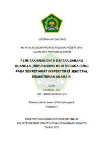 PEMUTAKHIRAN DATA DAFTAR BARANG RUANGAN (DBR) BARANG MILIK NEGARA (BMN) PADA SEKRETARIAT INSPEKTORAT JENDERAL KEMENTERIAN AGAMA RI