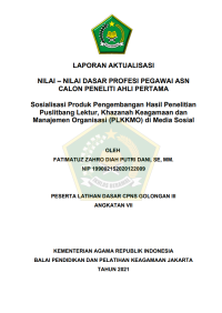 Sosialisasi Produk Pengembangan Hasil Penelitian Puslitbang Lektur, Khazanah Keagamaan dan Manajemen Organisasi (PLKKMO) di Media Sosial