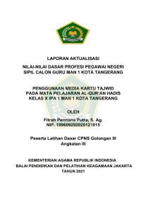 Image of PENGGUNAAN MEDIA KARTU TAJWID PADA MATA PELAJARAN AL-QUR’AN HADIS KELAS X IPA 1 MAN 1 KOTA TANGERANG