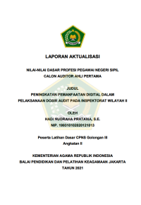 Image of PENINGKATAN PEMANFAATAN DIGITAL DALAM PELAKSANAAN DOSIR AUDIT PADA INSPEKTORAT WILAYAH II