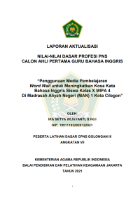 Penggunaan Media Pembelajaran Word Wall untuk Meningkatkan Kosa Kata Bahasa Inggris Siswa Kelas X MIPA 4 Di Madrasah Aliyah Negeri (MAN) 1 Kota Cilegon