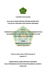 PENERAPAN MODEL NON-DIRECTIVE UNTUK MENINGKATKAN KETERAMPILAN BERBICARA DAN RASA PERCAYA DIRI PADA SISWA MAN 3 JAKARTA