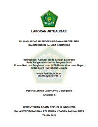 Optimalisasi Aplikasi Tanda Tangan Elektronik Pada Pengadministrasian Program Studi Komunikasi dan Penyiaran Islam (KPI) Universitas Islam Negeri (UIN) Syarif Hidayatullah Jakarta