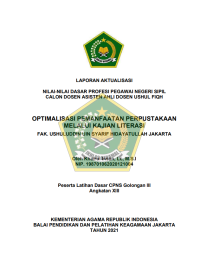 OPTIMALISASI PEMANFAATAN PERPUSTAKAAN MELALUI KAJIAN LITERASI FAK. USHULUDDIN UIN SYARIF HIDAYATULLAH JAKARTA