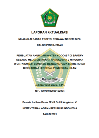 Image of PEMBUATAN AKUN DAN KONTEN PODCAST DI SPOTIFY SEBAGAI MEDIA DISEMINASI RANGKUMAN 2 MINGGUAN (FORTNIGHTLY) BERBASIS BILINGUAL PADA SEKRETARIAT DIREKTORAT JENDERAL PENDIDIKAN ISLAM