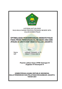 OPTIMALISASI PENGEMBANGAN WEBSITE PIAUD PADA PRODI PENDIDIKAN ISLAM ANAK USIA DINI (PIAUD) DI UIN SYARIF HIDAYATULLAH JAKARTA