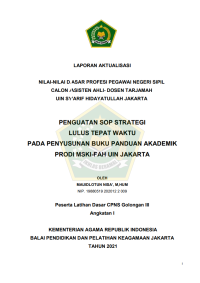 PENGUATAN SOP STRATEGI LULUS TEPAT WAKTU PADA PENYUSUNAN BUKU PANDUAN AKADEMIK PRODI MSKI-FAH UIN JAKARTA