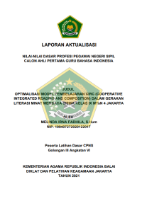 OPTIMALISASI MODEL PEMBELAJARAN CIRC (COOPERATIVE INTEGRATED READING AND COMPOSITION) DALAM GERAKAN LITERASI MINAT MEMBACA SISWA KELAS IX MTsN 4 JAKARTA