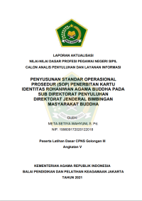 Image of PENYUSUNAN STANDAR OPERASIONAL PROSEDUR (SOP) PENERBITAN KARTU IDENTITAS ROHANIWAN AGAMA BUDDHA PADA SUB DIREKTORAT PENYULUHAN DIREKTORAT JENDERAL BIMBINGAN MASYARAKAT BUDDHA