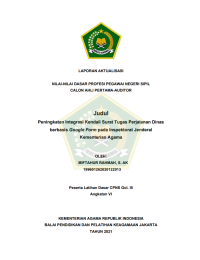 Peningkatan Integrasi Kendali Surat Tugas Perjalanan Dinas berbasis Google Form pada Inspektorat Jenderal Kementerian Agama