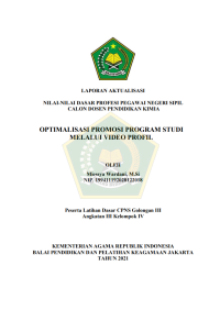 OPTIMALISASI PROMOSI PROGRAM STUDI MELALUI VIDEO PROFIL