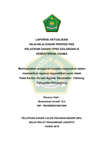 Meningkatkan pelayanan kepada masyarakat dalam memberikan layanan kepemilikan surat nikah Pada Kantor Urusan Agama Kecamatan Cibitung Kabupaten Pandeglang