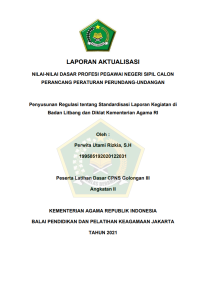 Penyusunan Regulasi tentang Standardisasi Laporan Kegiatan di Badan Litbang dan Diklat Kementerian Agama RI