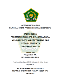 PENGEMBANGAN SOFT SKILL MAHASISWA MELALUI PELATIHAN COPYWRITING ADS DI STABN SRIWIJAYA TANGERANG BANTEN