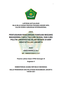 PENYUSUNAN RANCANGAN PANDUAN MAGANG MAHASISWA FAKULTAS ILMU SOSIAL DAN ILMU POLITIK UNIVERSITAS ISLAM NEGERI SYARIF HIDAYATULLAH JAKARTA