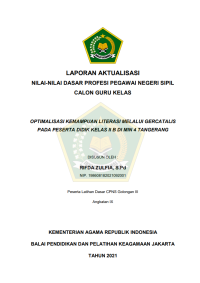 OPTIMALISASI KEMAMPUAN LITERASI MELALUI GERCATALIS PADA PESERTA DIDIK KELAS II B DI MIN 4 TANGERANG