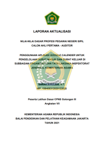 Image of PENGGUNAAN APLIKASI GOOGLE CALENDER UNTUK PENGELOLAAN SURAT MASUK DAN SURAT KELUAR DI SUBBAGIAN ORGANISASI DAN TATA LAKSANA INSPEKTORAT JENDERAL KEMENTERIAN AGAMA