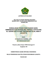 SOSIALISASI TUGAS DAN FUNGSI GURU BIMBINGAN DAN KONSELING KEPADA CIVITAS MA AL AZHAR ASY-SYARIF INDONESIA FILIAL MAN 4 JAKARTA