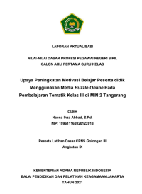 Upaya Peningkatan Motivasi Belajar Peserta didik Menggunakan Media Puzzle Online Pada Pembelajaran Tematik Kelas III di MIN 2 Tangerang