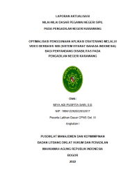 Image of OPTIMALISASI PENGGUNAAN APLIKASI ERATERANG MELALUI VIDEO BERBASIS SIBI (SISTEM ISYARAT BAHASA INDONESIA) BAGI PENYANDANG DISABILITAS PADA PENGADILAN NEGERI KARAWANG