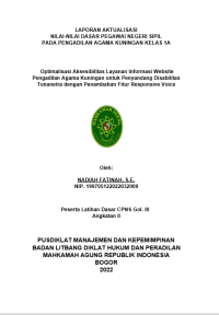 Optimalisasi Aksesibilitas Layanan Informasi Website Pengadilan Agama Kuningan untuk Penyandang Disabilitas Tunanetra dengan Penambahan Fitur Responsive Voice