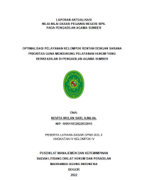 OPTIMALISASI MEKANISME E-KONSULTANSI PADA APLIKASI ANALISIS MENGENAI PRODUK HUKUM (AMPUH) INSPEKTORAT JENDERAL KEMENTERIAN AGAMA 2022