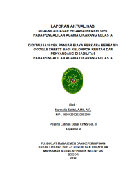 DIGITALISASI CEK PANJAR BIAYA PERKARA BERBASIS GOOGLE SHEETS BAGI KELOMPOK RENTAN DAN PENYANDANG DISABILITAS PADA PENGADILAN AGAMA CIKARANG KELAS IA