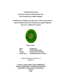 OPTIMALISASI LAYANAN LEGALISIR AKTA CERAI SECARA DIGITAL BAGI KELOMPOK RENTAN DI PENGADILAN AGAMA CIBINONG KELAS 1A - KABUPATEN BOGOR