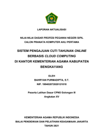 SISTEM PENGAJUAN CUTI TAHUNAN ONLINE  BERBASIS CLOUD COMPUTING  DI KANTOR KEMENTERIAN AGAMA KABUPATEN  BENGKAYANG