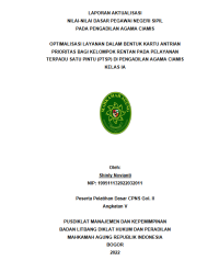 OPTIMALISASI LAYANAN DALAM BENTUK KARTU ANTRIAN PRIORITAS BAGI KELOMPOK RENTAN PADA PELAYANAN TERPADU SATU PINTU (PTSP) DI PENGADILAN AGAMA CIAMIS KELAS IA