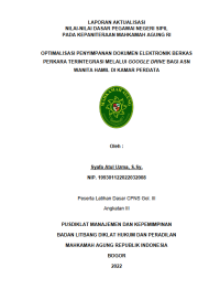 OPTIMALISASI PENYIMPANAN DOKUMEN ELEKTRONIK BERKAS PERKARA TERINTEGRASI MELALUI GOOGLE DRIVE BAGI ASN WANITA HAMIL DI KAMAR PERDATA