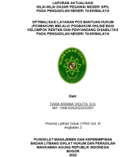 OPTIMALISASI LAYANAN POS BANTUAN HUKUM (POSBAKUM) MELALUI POSBAKUM ONLINE BAGI KELOMPOK RENTAN DAN PENYANDANG DISABILITAS PADA PENGADILAN NEGERI TASIKMALAYA