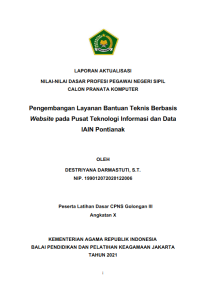 Pengembangan Layanan Bantuan Teknis Berbasis Website pada Pusat Teknologi Informasi dan Data IAIN Pontianak