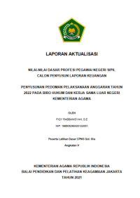 Image of PENYUSUNAN PEDOMAN PELAKSANAAN ANGGARAN TAHUN 2022 PADA BIRO HUKUM DAN KERJA SAMA LUAR NEGERI KEMENTERIAN AGAMA