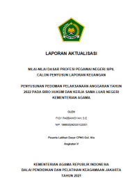 PENYUSUNAN PEDOMAN PELAKSANAAN ANGGARAN TAHUN 2022 PADA BIRO HUKUM DAN KERJA SAMA LUAR NEGERI KEMENTERIAN AGAMA