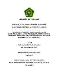 IMPLEMENTASI METODE PEMBELAJARAN DARING SYNCHRONOUS DAN ASYNCHRONOUS UNTUK MENINGKATKAN DAYA SAING MAHASISWA FAKULTAS SYARIAH DAN HUKUM UIN SYARIF HIDAYATULLAH JAKARTA