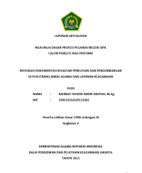 INTEGRASI DOKUMENTASI KEGIATAN PENELITIAN DAN PENGEMBANGAN DI PUSLITBANG BIMAS AGAMA DAN LAYANAN KEAGAMAAN