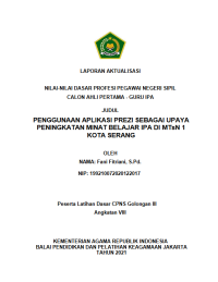 PENGGUNAAN APLIKASI PREZI SEBAGAI UPAYA PENINGKATAN MINAT BELAJAR IPA DI MTsN 1 KOTA SERANG