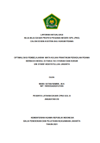 OPTIMALISASI PEMBELAJARAN MATA KULIAH PRAKTIKUM PERADILAN PIDANA BERBASIS MODUL DI FAKULTAS SYARIAH DAN HUKUM UIN SYARIF HIDAYATULLAH JAKARTA