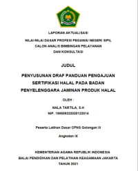 PENYUSUNAN DRAF PANDUAN PENGAJUAN SERTIFIKASI HALAL PADA BADAN PENYELENGGARA JAMINAN PRODUK HALAL