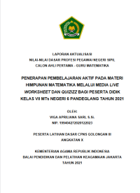 PENERAPAN PEMBELAJARAN AKTIF PADA MATERI HIMPUNAN MATEMATIKA MELALUI MEDIA LIVE WORKSHEET DAN QUIZIZZ BAGI PESERTA DIDIK KELAS VII MTs NEGERI 6 PANDEGLANG TAHUN 2021