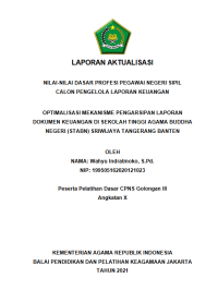 OPTIMALISASI MEKANISME PENGARSIPAN LAPORAN DOKUMEN KEUANGAN DI SEKOLAH TINGGI AGAMA BUDDHA NEGERI (STABN) SRIWIJAYA TANGERANG BANTEN